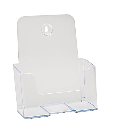 Office Depot® Brand Single Compartment Booklet Size Literature Holder, 7-3/4"H x 6-1/2"W x 3-3/4"D, Clear