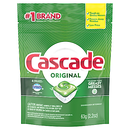 Cascade Dishwasher Detergent ActionPacs, Fresh Scent, Pack of 4, Case Of 30
