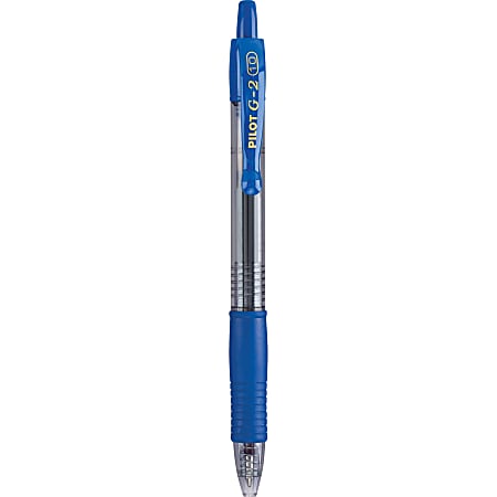 Pilot G2 Gel Pens Bold Point 1.0 mm Blue Barrel Blue Ink Pack Of 12 Pens -  Office Depot