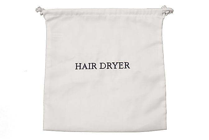 Hospitality 1 Source Hair Dryer Bags, 6" x 11", White/Navy, Case Of 100 Bags