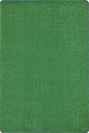 Joy Carpets Kid Essentials Solid Color Square Area Rug, Just Kidding, 6' x 6', Grass Green