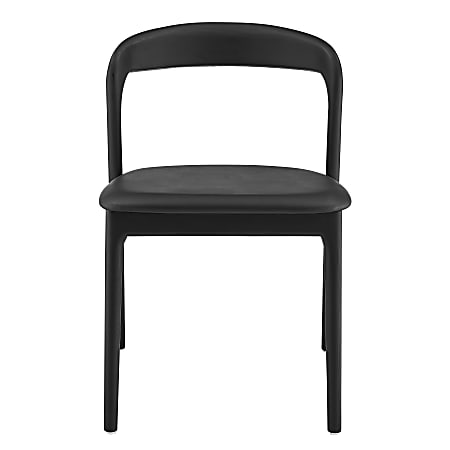 Eurostyle Estelle Faux Leather Side Accent Chair, Black