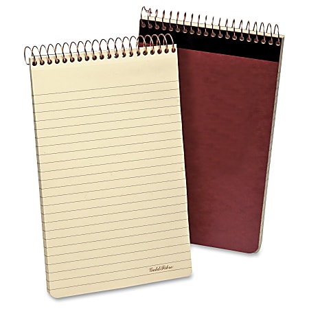 Ampad Gold Fibre Retro Writing Pad - 80 Sheets - Spiral Bound - 20 lb Basis Weight - 5" x 8" - 11.8" x 8.5" x 3.5" - Ivory Paper - Perforated, Rigid, Chipboard Backing, Easy Tear - 1Each