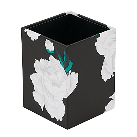 Realspace® Floral Pencil Cup, Black