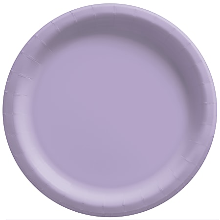 Amscan Round Paper Plates, Lavender, 10”, 50 Plates