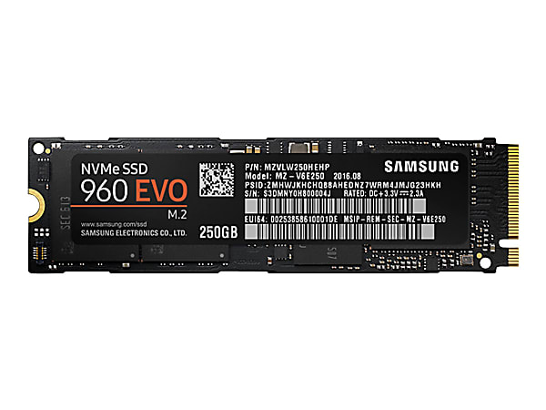 Samsung 960 EVO 250GB Internal Solid State Drive, MZ-V6E250BW