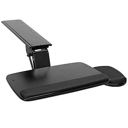 Mount-It! Under Desk Keyboard Platform With Wrist Support, Steel, 27-1/4”H x 20-1/2”W x 11”D, Black