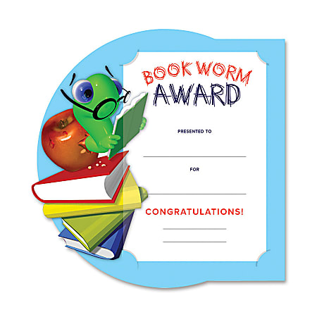 Southworth® Motivations Bookworm Award Certificate Kit, 8 1/2" x 5 1/2", Pack Of 10
