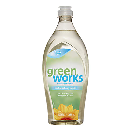 Green Works® Natural Dishwashing Liquid, Free & Clear, 22 Oz
