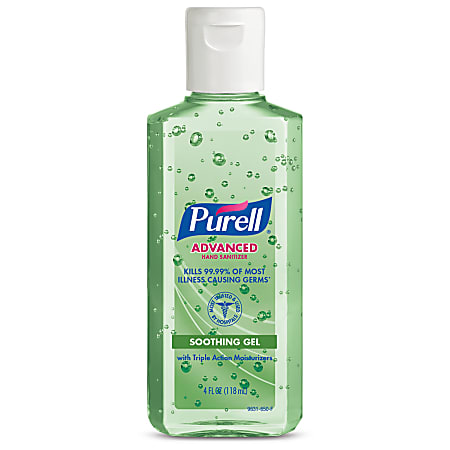 PURELL® Advanced Hand Sanitizer Soothing Gel, Fresh Scent, 4 fl oz Portable Flip Cap Bottle