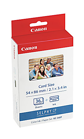 Canon® KC-36IP Tri-Color Ink Cartridge And Photo Paper Set, 7739A001