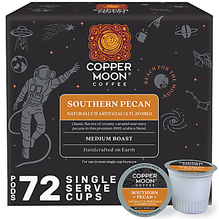 Copper Moon Single-Serve Coffee Pods for Keurig K-Cup Brewers, Medium Roast, Southern Pecan Blend, 72 Count