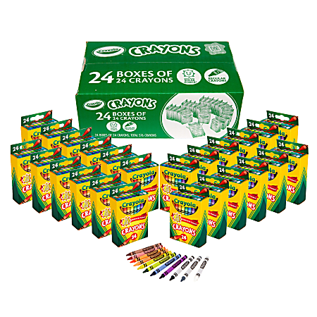Crayola Crayons Bulk, 24 Crayons Per Pack, 24 Packs - 52-3036