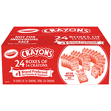 Crayola Crayons Bulk, 24 Crayons Per Pack, 24 Packs - 52-3036
