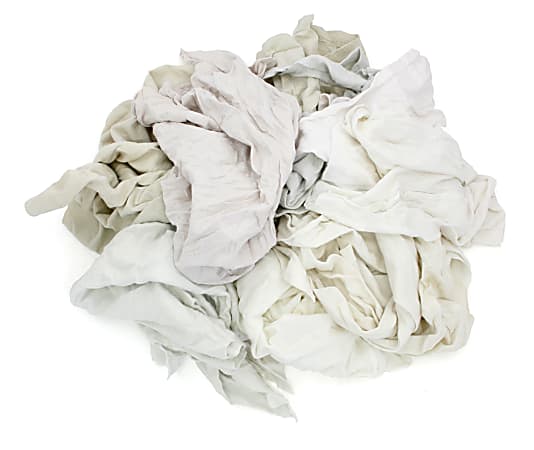 Hospeco Reclaimed Rags, 10-1/2”H x 20-5/16”D, White, Pack Of 25 Rags