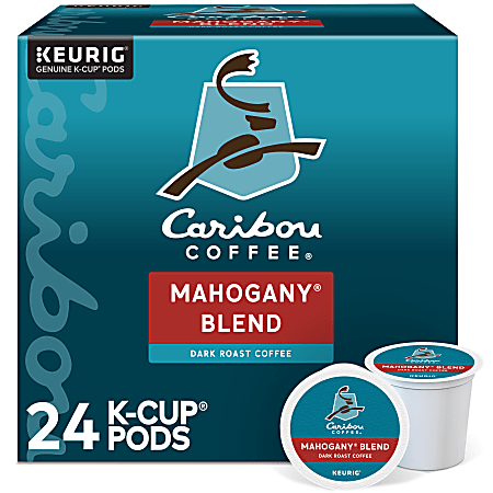 Caribou Coffee&reg; Single-Serve Coffee K-Cup&reg; Pods, Mahogany, Carton Of 24