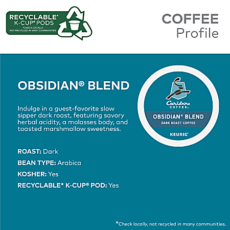 Caribou Coffee Single Serve Coffee K Cup Pods Caribou Blend Carton Of 24 -  Office Depot
