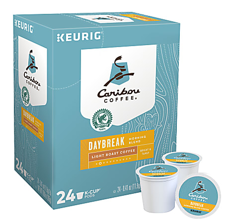 Caribou Coffee Single Serve Coffee K Cup Pods Daybreak Morning Blend Carton Of 24 Office Depot