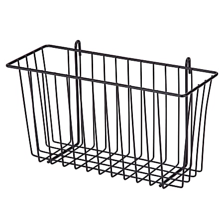 Honey-Can-Do Wire Shelf Accessory Basket, Medium Size, 13"H x 5"W x 13 3/8", Black