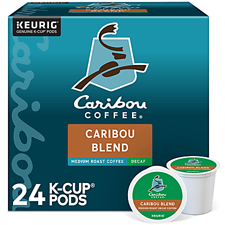 Caribou Coffee® Single-Serve Coffee K-Cup® Pods, Decaffeinated, Caribou Blend, Carton Of 24