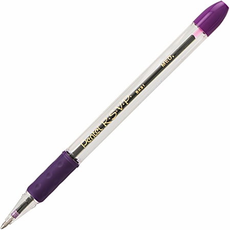 Pentel R.S.V.P. Ballpoint Pens Medium Point 1.0 mm Clear Barrel