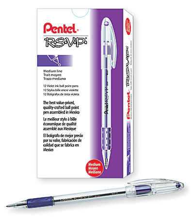 Pentel® R.S.V.P.® Ballpoint Pens, Medium Point, 1.0 mm,