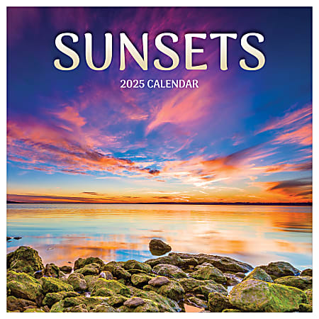 2025 TF Publishing Scenic Wall Calendar, 12" x 12", Sunsets, January To December