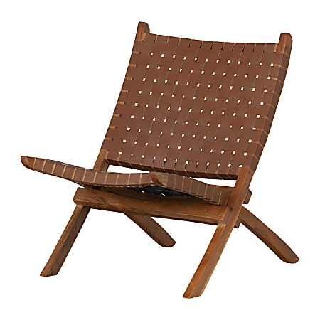 South Shore Balka Woven Leather Lounge Chair, Brown