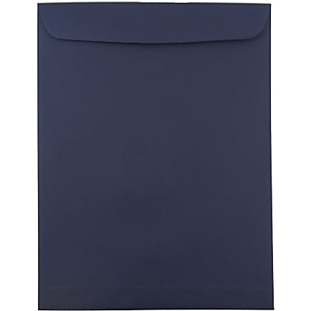 JAM Paper® Open-End 10" x 13" Catalog Envelopes, Gummed Closure, Navy Blue, Pack Of 25