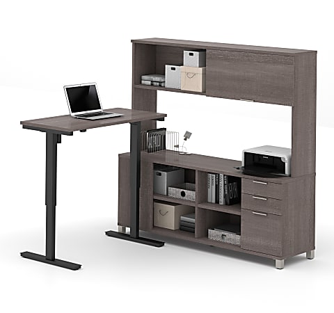 Bestar Pro-Linea 72&quot;W L-Shaped Standing Corner Desk With