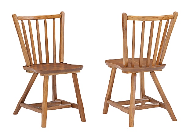 Linon Beeson Side Chairs, Medium Oak, Set Of 2 Chairs