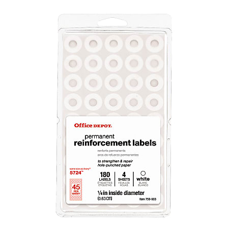 Office Depot® Brand Reinforcements, White, Pack Of 180