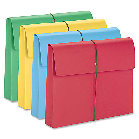 Smead® Elastic Closure Expanding School Wallets, Letter Size, 2" Expansion, Assorted Colors, Pack Of 50