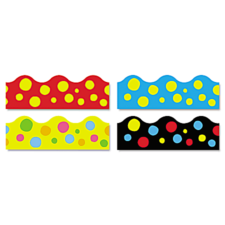 TREND Terrific Trimmers Board Trim, 2 1/4" x 3 1/4’, Lotsa Spots, Assorted Colors, Set Of 48