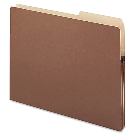 Smead® 2/5-Cut Top-Tab File Pockets, Letter Size, 1 3/4" Expansion, 30% Recycled, Redrope, Box Of 25