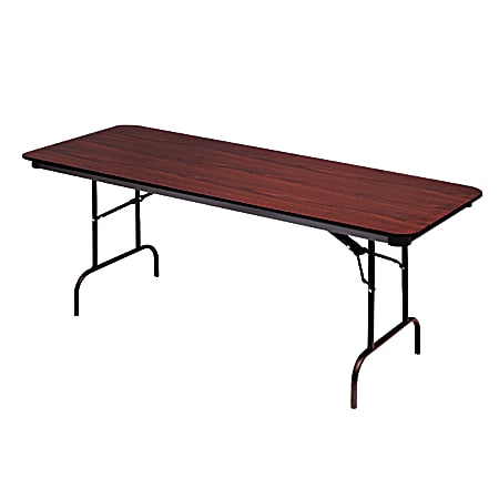 Iceberg Premium Folding Table, Rectangular, 60"W x 30"D, Mahogany/Brown