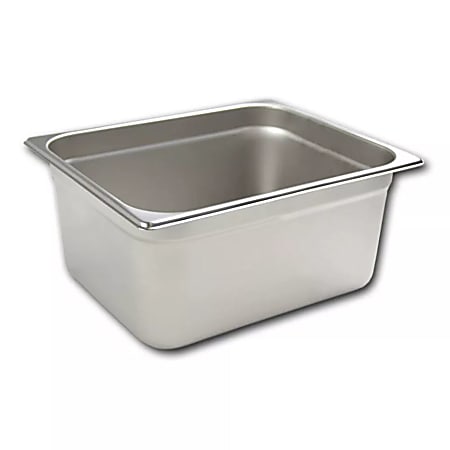 Hoffman Tech Browne Stainless Steel Steam Table Pans, 1/2 Size, Silver, Pack Of 12 Pans, 22126