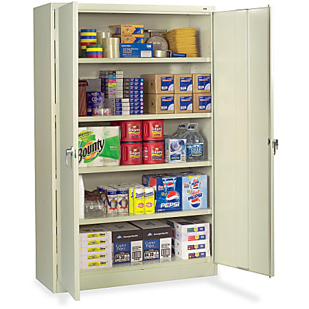 Tennsco Jumbo Storage Cabinet 5 Shelf Putty Office Depot