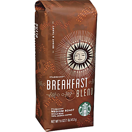 Starbucks® Whole Bean Coffee, Breakfast Blend, 1 Lb Per Bag