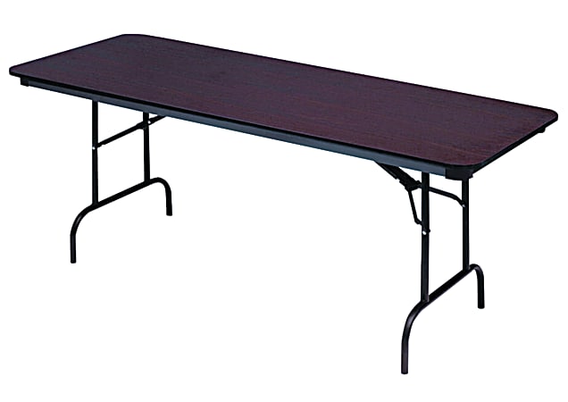 Iceberg Premium Wood Laminate Folding Table, Rectangular, 72"W x 30"D, Mahogany/ Brown