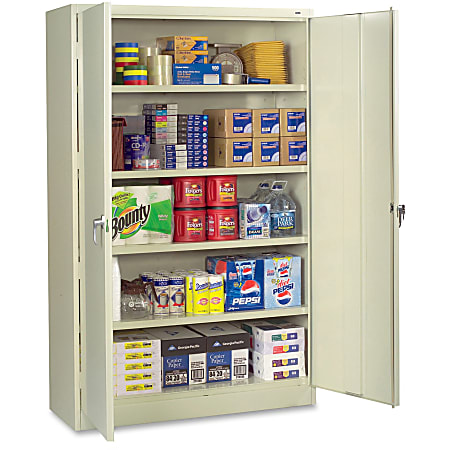 Assembled Jumbo Steel Storage Cabinet, 48w x 24d x 78h, Putty