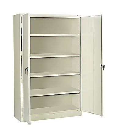 Assembled Jumbo Steel Storage Cabinet 48w x 24d x 78h Putty Office Depot
