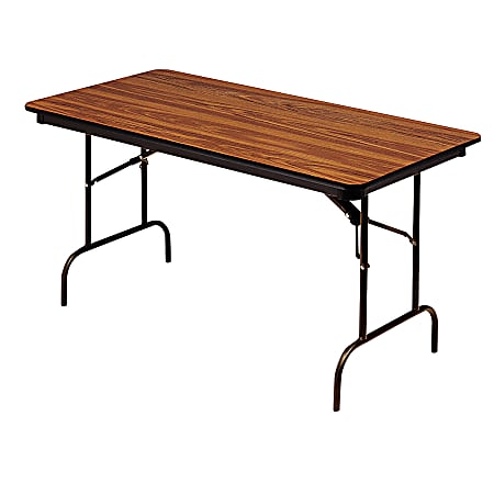 Iceberg Premium Folding Table, Rectangular, 96"W x 30"D, Oak/Brown
