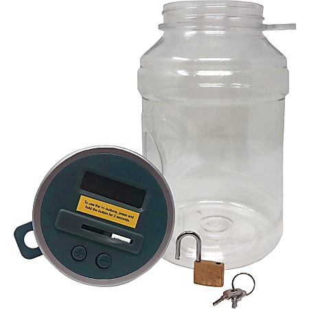 Digital Energy World Locking Digital Coin Bank Savings Jar - 1000 Coin Capacity - Clear