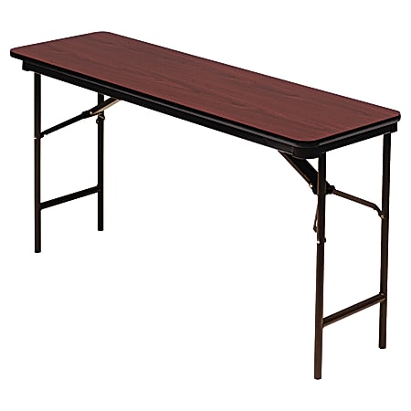 Iceberg Premium Folding Table, Rectangle, 60"W x 18"D, Mahogany/Brown