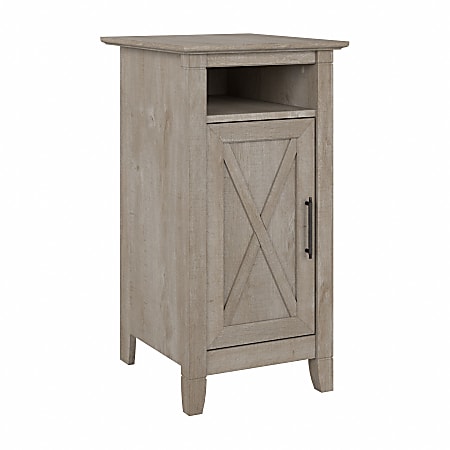 Bush® Furniture Key West 16"W Small Storage Cabinet With Door, Washed Gray, Standard Delivery