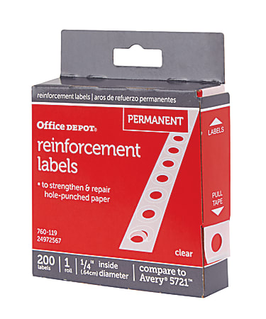 Office Depot Brand Permanent Self Adhesive Reinforcement Labels 14