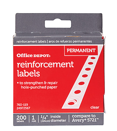 Office Depot Brand Permanent Self Adhesive Reinforcement Labels 14