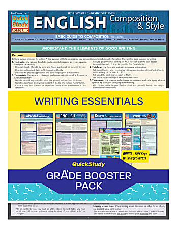 QuickStudy Grade Booster Pack, Writing Essentials