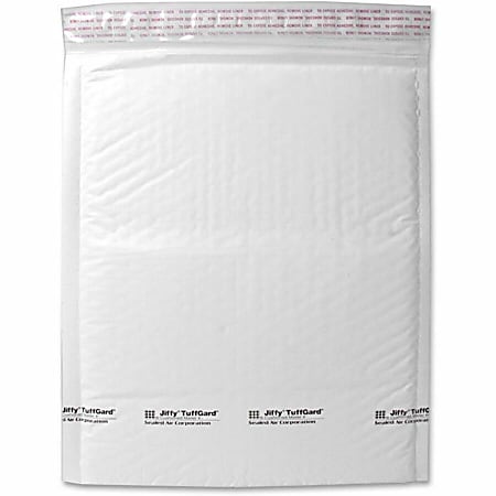 Sealed Air Tuffgard Premium Cushioned Mailers - Bubble - #6 - 12 1/2" Width x 19" Length - Peel & Seal - White - Poly - 25 / Carton